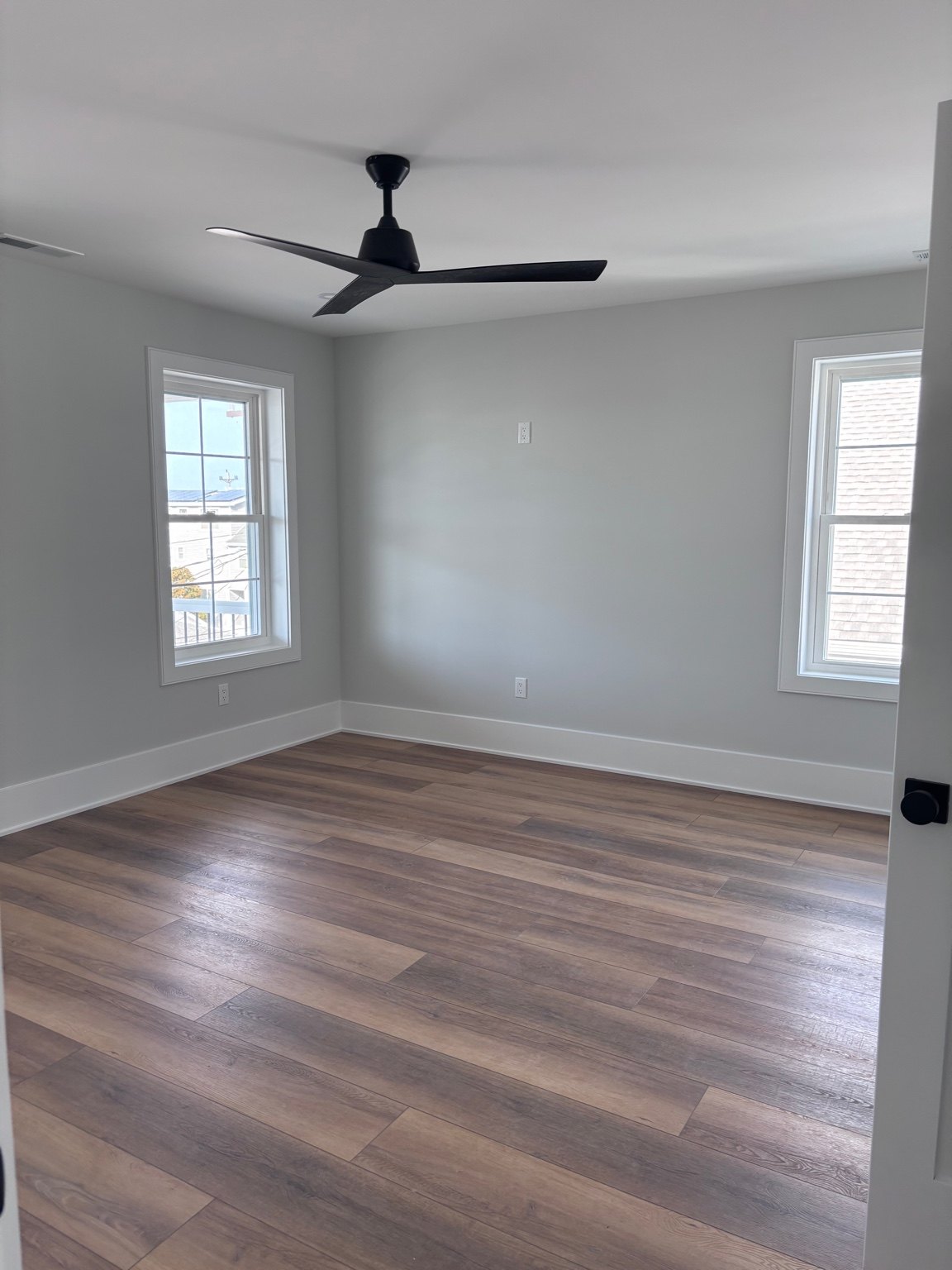 Ceiling fan installed in a finished room